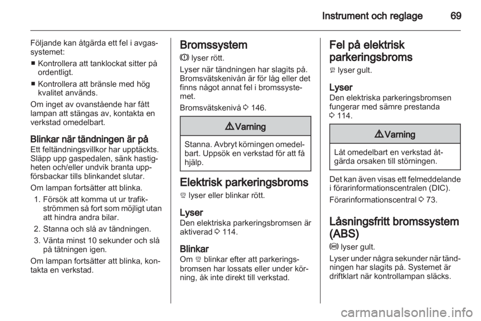 OPEL AMPERA 2013  Instruktionsbok 