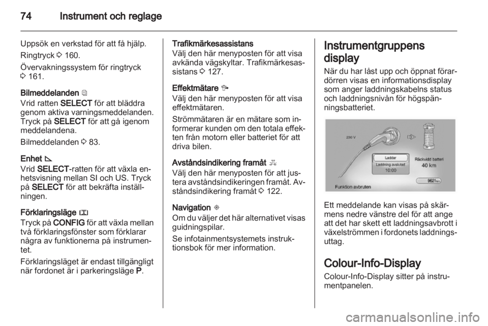OPEL AMPERA 2013  Instruktionsbok 