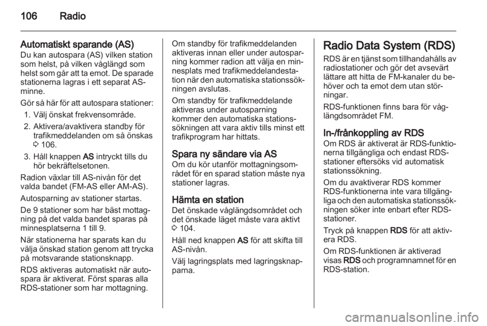 OPEL ANTARA 2012 Handbok för infotainmentsystem OPEL ANTARA 2012 Handbok för infotainmentsystem