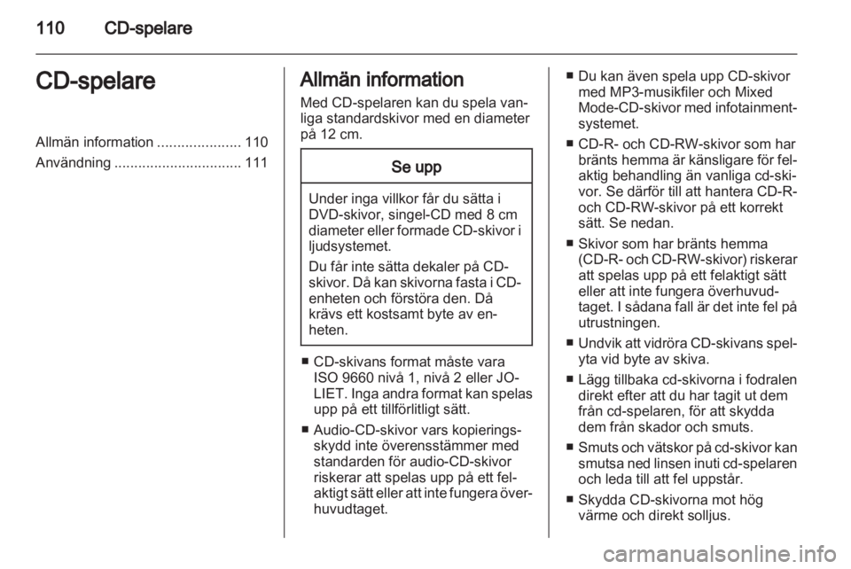 OPEL ANTARA 2012 Handbok för infotainmentsystem OPEL ANTARA 2012 Handbok för infotainmentsystem
