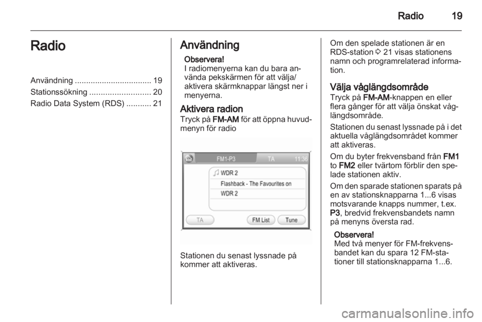 OPEL ANTARA 2012 Handbok för infotainmentsystem OPEL ANTARA 2012 Handbok för infotainmentsystem