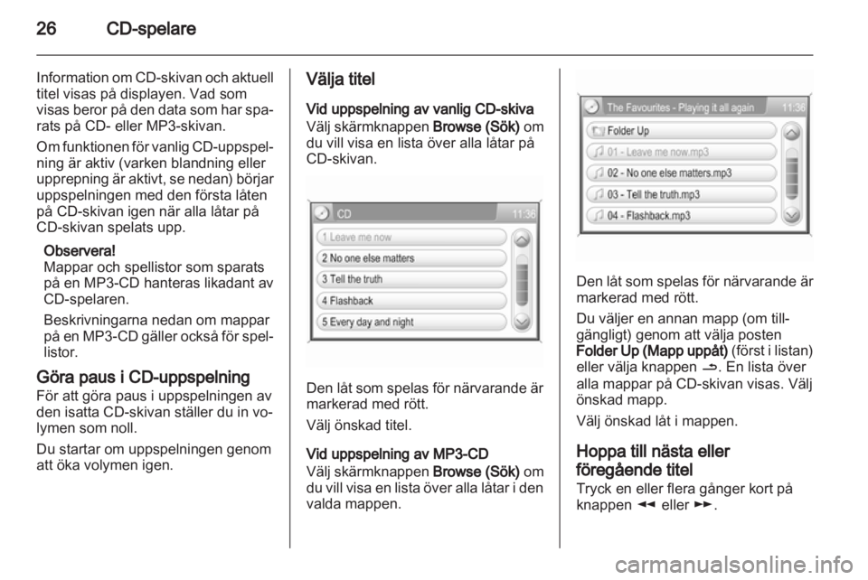 OPEL ANTARA 2012  Handbok för infotainmentsystem 