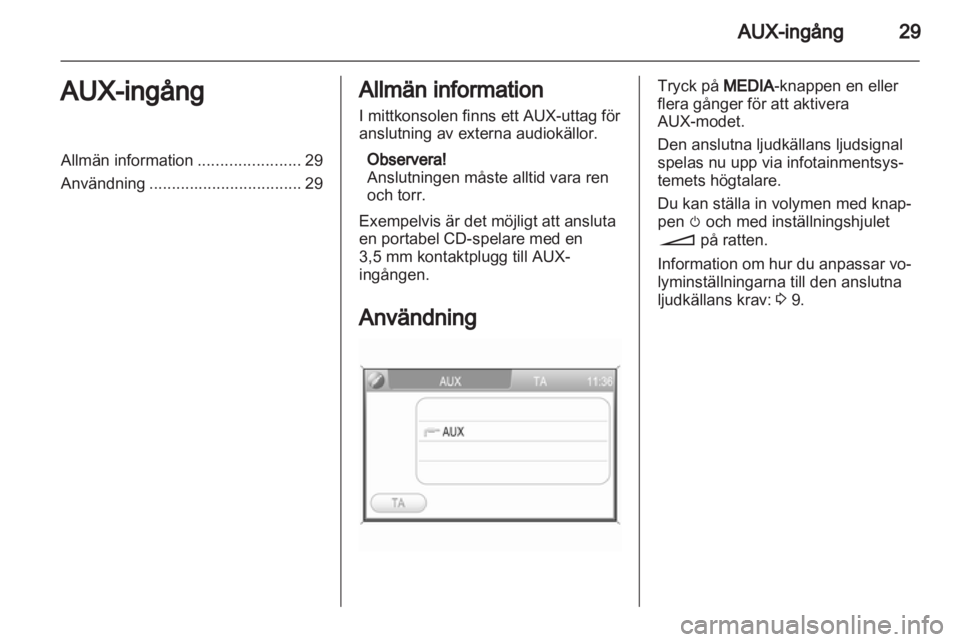OPEL ANTARA 2012 Handbok för infotainmentsystem OPEL ANTARA 2012 Handbok för infotainmentsystem