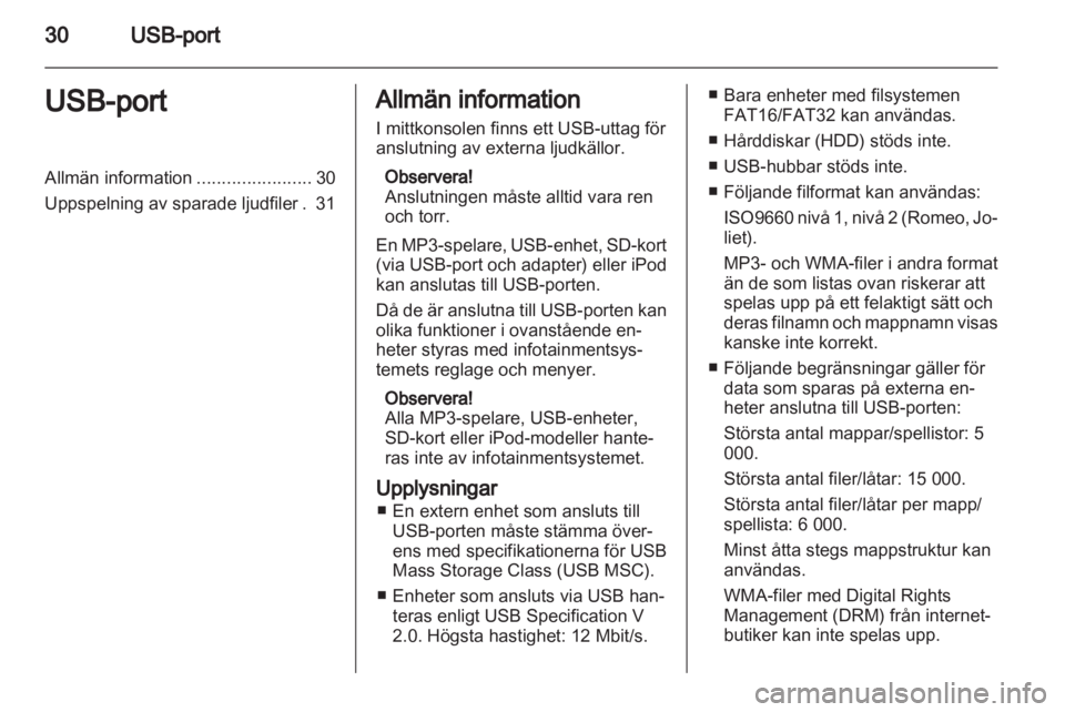 OPEL ANTARA 2012 Handbok för infotainmentsystem OPEL ANTARA 2012 Handbok för infotainmentsystem