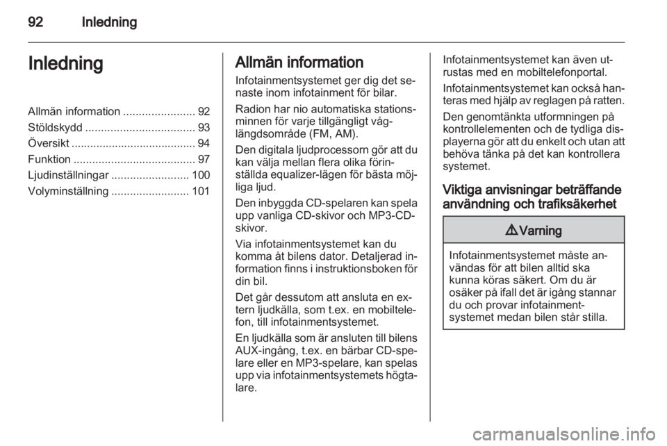 OPEL ANTARA 2012 Handbok för infotainmentsystem OPEL ANTARA 2012 Handbok för infotainmentsystem