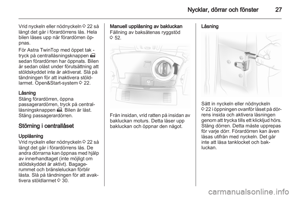 OPEL ASTRA H 2012  Instruktionsbok 