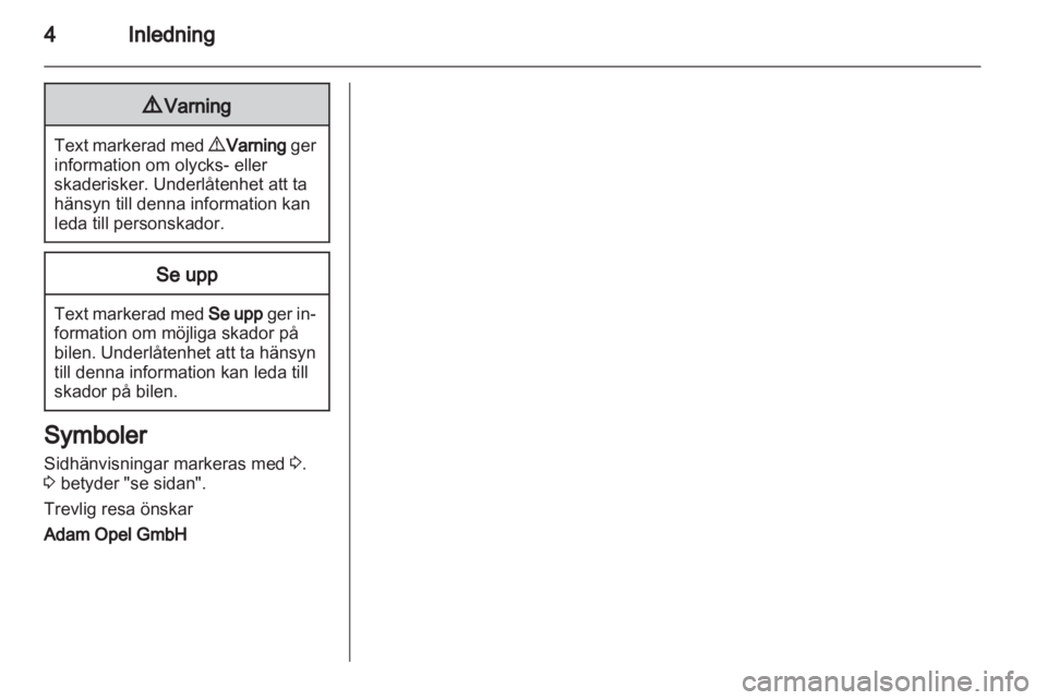 OPEL ASTRA J 2011  Instruktionsbok 