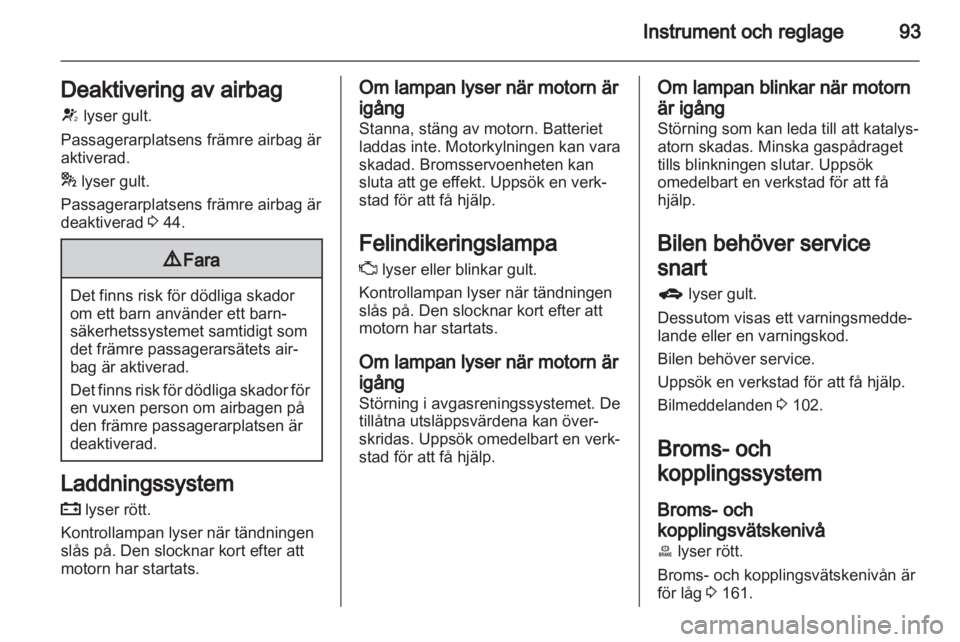 OPEL ASTRA J 2011  Instruktionsbok 