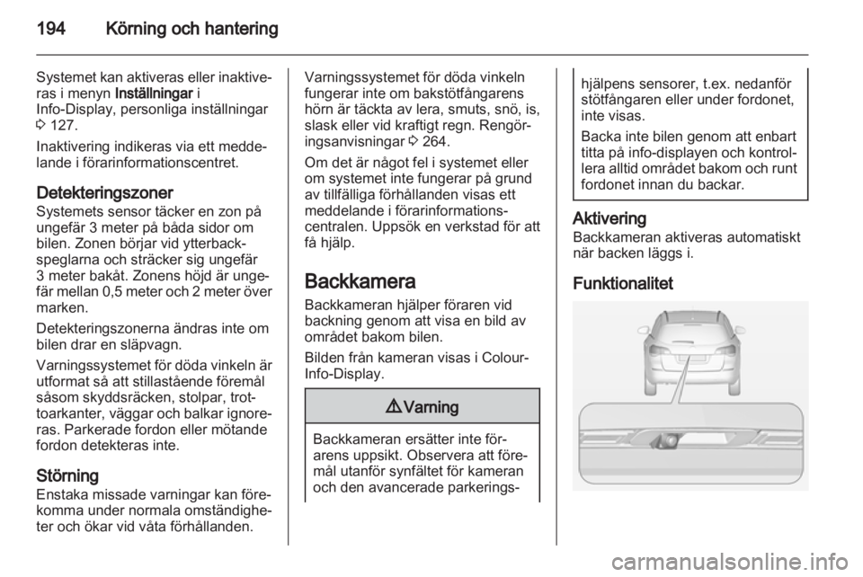 OPEL ASTRA J 2013  Instruktionsbok 