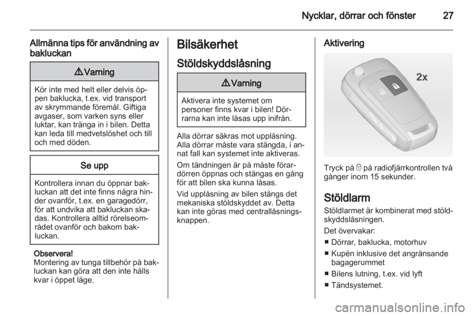 OPEL ASTRA J 2013.5  Instruktionsbok 