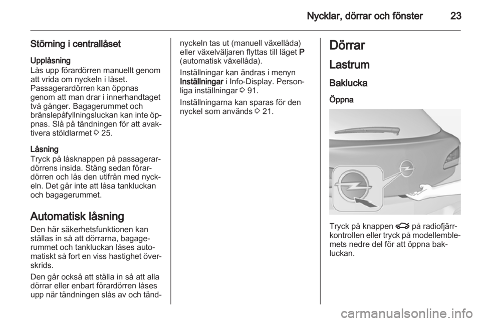 OPEL ASTRA J GTC 2012  Instruktionsbok 