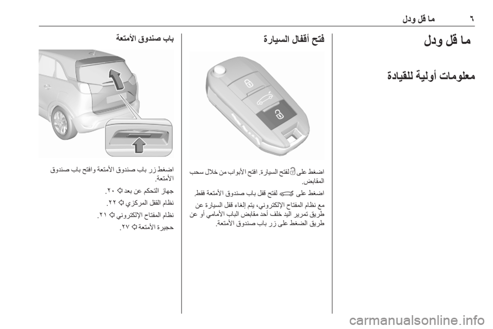 OPEL CROSSLAND X 2020  دليل التشغيل ٦