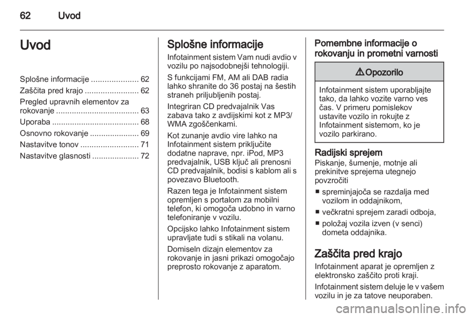 OPEL ADAM 2013.5  Navodila za uporabo Infotainment sistema 