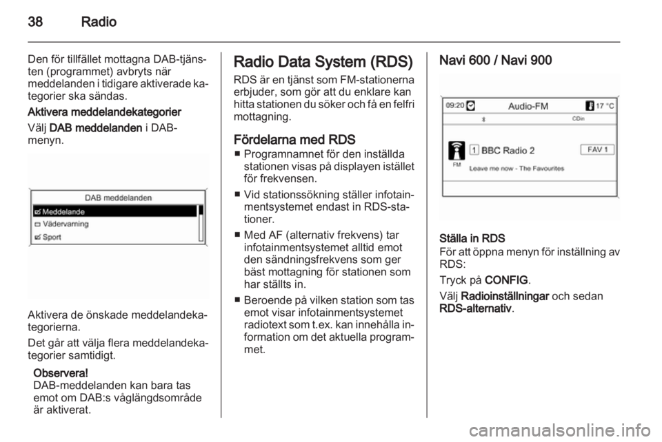 OPEL CASCADA 2013.5  Handbok för infotainmentsystem 