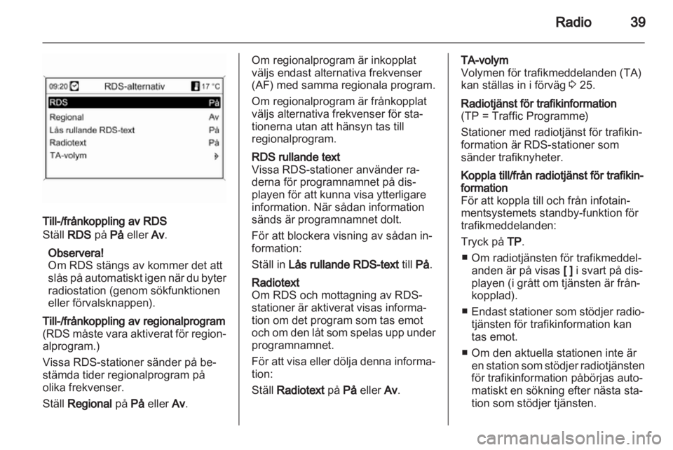 OPEL CASCADA 2013.5  Handbok för infotainmentsystem 