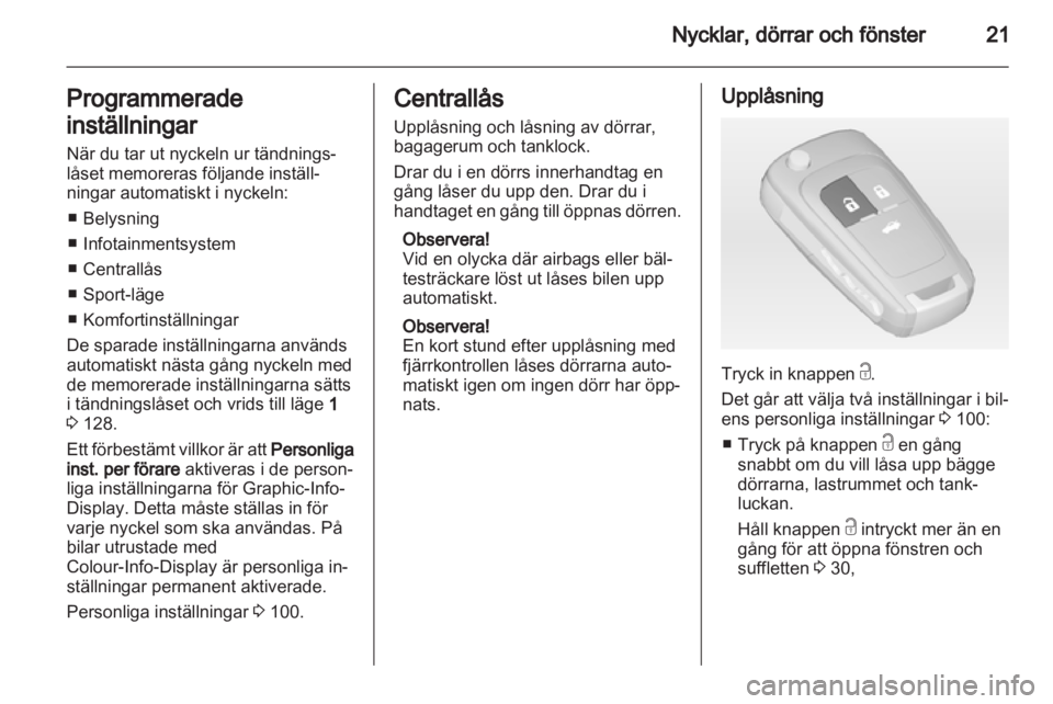 OPEL CASCADA 2013.5  Instruktionsbok 