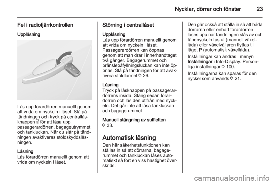 OPEL CASCADA 2013.5  Instruktionsbok 