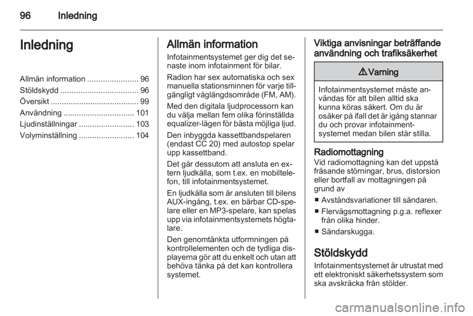OPEL COMBO 2011  Handbok för infotainmentsystem 