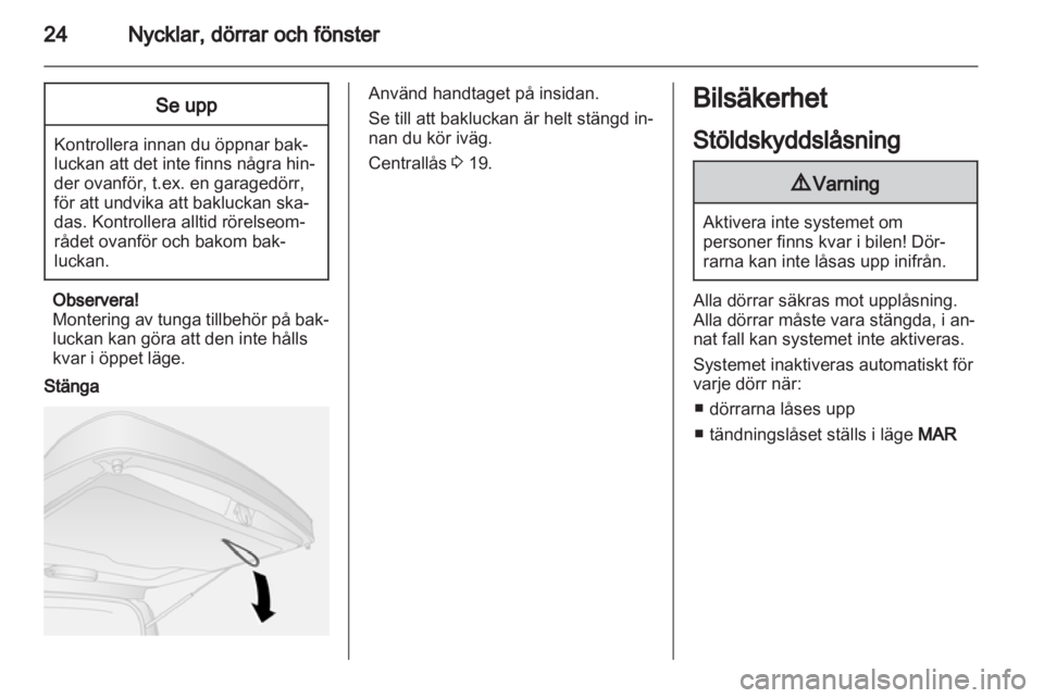 OPEL COMBO D 2013  Instruktionsbok 