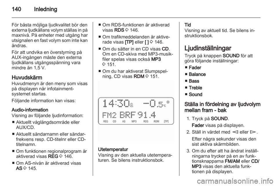 OPEL CORSA 2010.5 Handbok för infotainmentsystem OPEL CORSA 2010.5 Handbok för infotainmentsystem