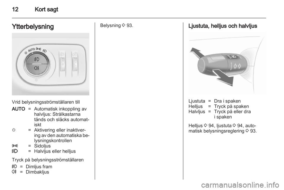 OPEL CORSA 2012.5  Instruktionsbok 