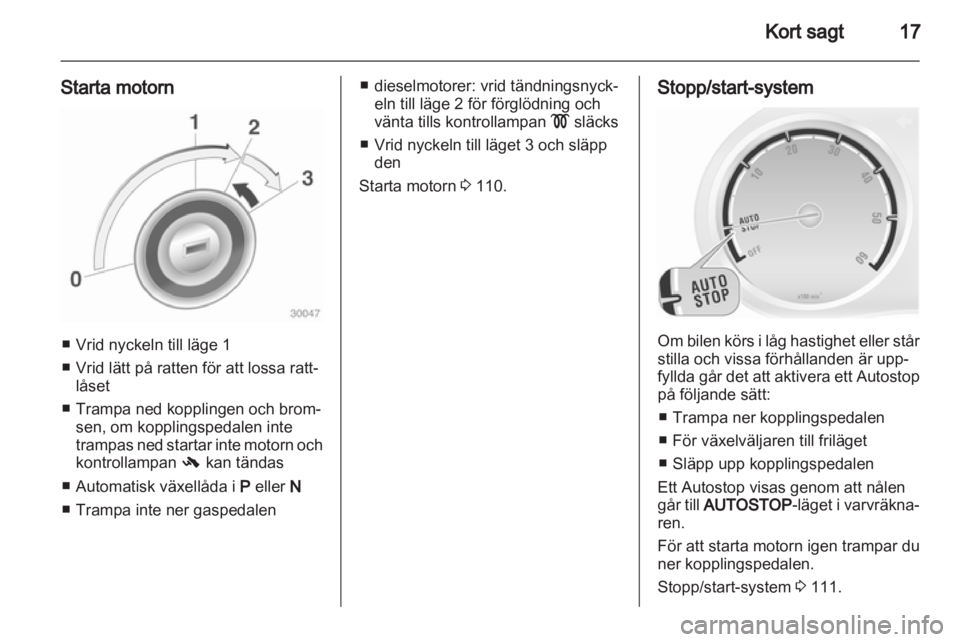 OPEL CORSA 2012.5  Instruktionsbok 