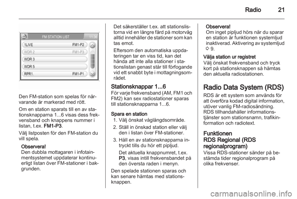 OPEL CORSA 2013 Handbok för infotainmentsystem OPEL CORSA 2013 Handbok för infotainmentsystem