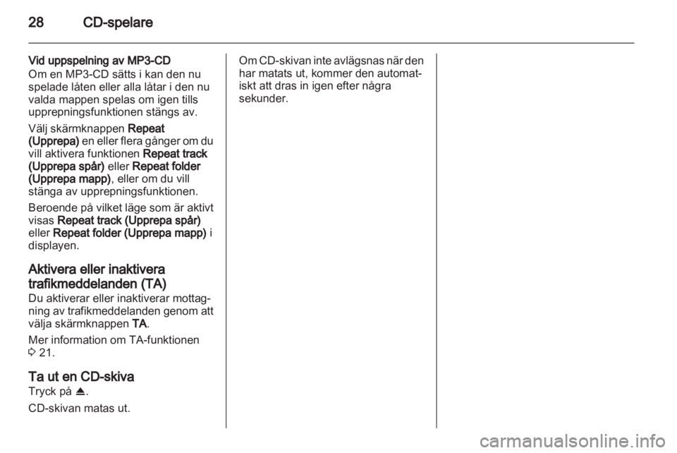 OPEL CORSA 2013 Handbok för infotainmentsystem OPEL CORSA 2013 Handbok för infotainmentsystem