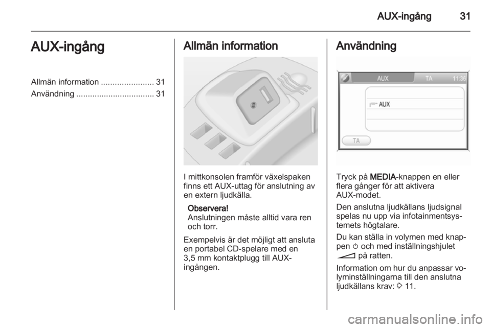 OPEL CORSA 2013.5  Handbok för infotainmentsystem 