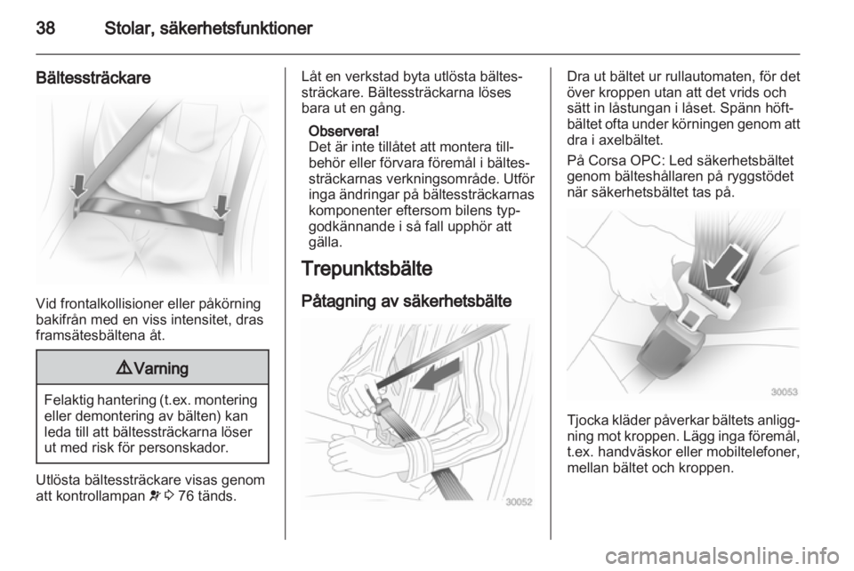 OPEL CORSA 2013.5  Instruktionsbok 