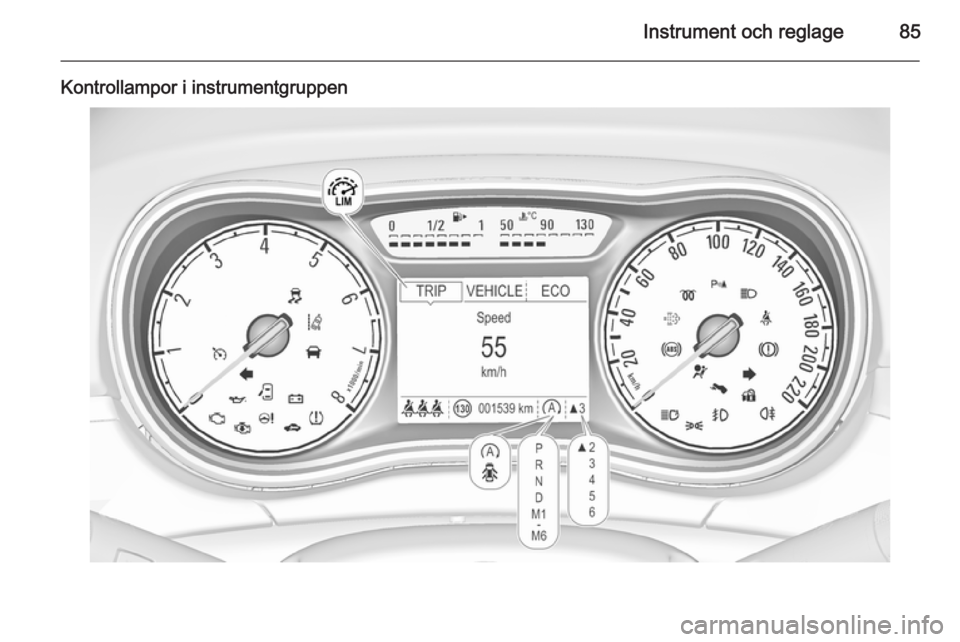 OPEL CORSA 2015.5 Instruktionsbok Instrument och reglage85
Kontrollampor i instrumentgruppen OPEL CORSA 2015.5 Instruktionsbok Instrument och reglage85
Kontrollampor i instrumentgruppen