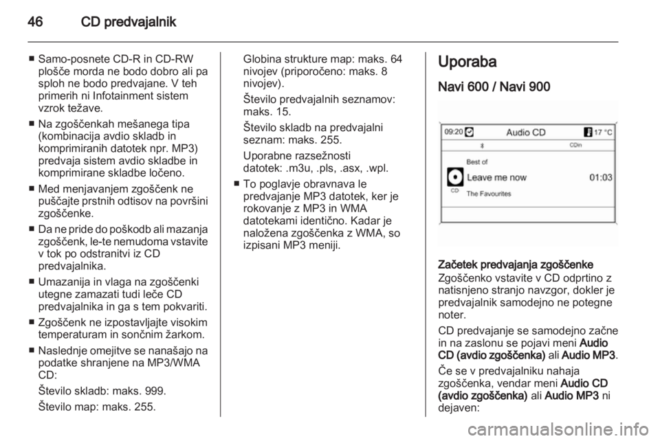 OPEL CASCADA 2013.5  Navodila za uporabo Infotainment sistema 