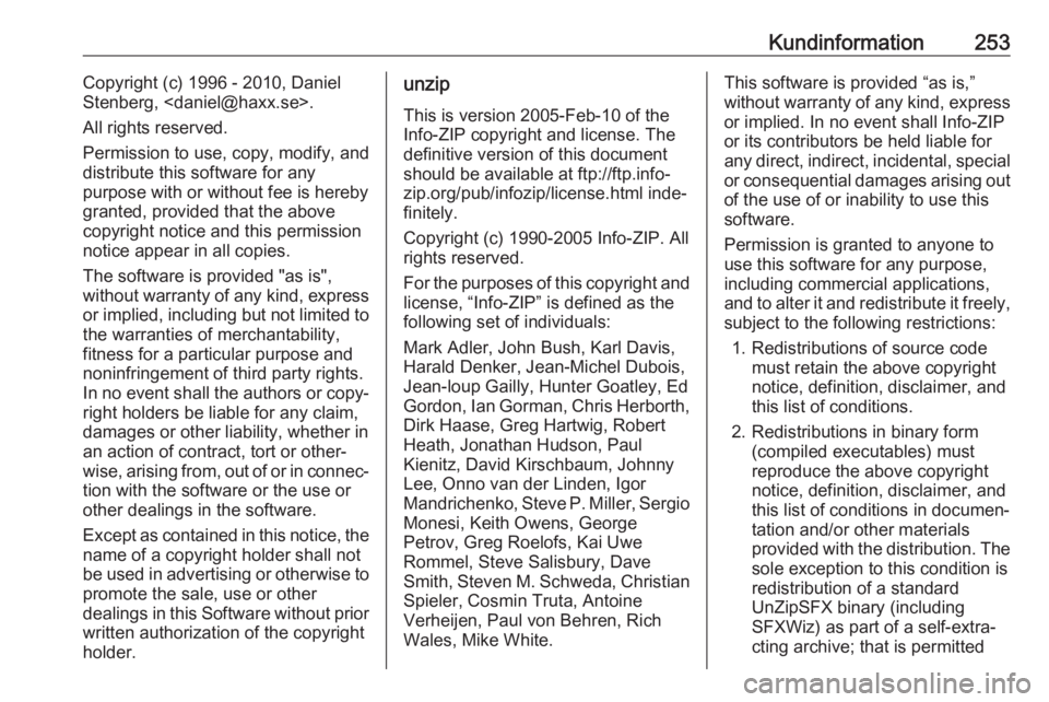 OPEL GRANDLAND X 2018.75 Instruktionsbok Kundinformation253Copyright (c) 1996 - 2010, Daniel
Stenberg, <daniel@haxx.se>.
All rights reserved.
Permission to use, copy, modify, and
distribute this software for any
purpose with or without fee i OPEL GRANDLAND X 2018.75 Instruktionsbok Kundinformation253Copyright (c) 1996 - 2010, Daniel
Stenberg, <daniel@haxx.se>.
All rights reserved.
Permission to use, copy, modify, and
distribute this software for any
purpose with or without fee i