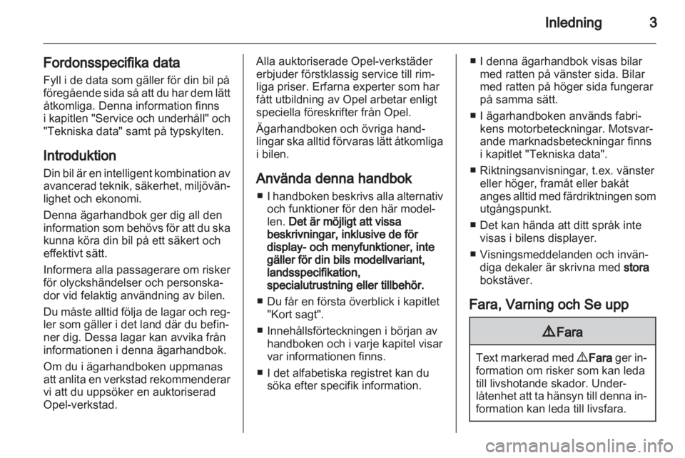 OPEL INSIGNIA 2010  Instruktionsbok 