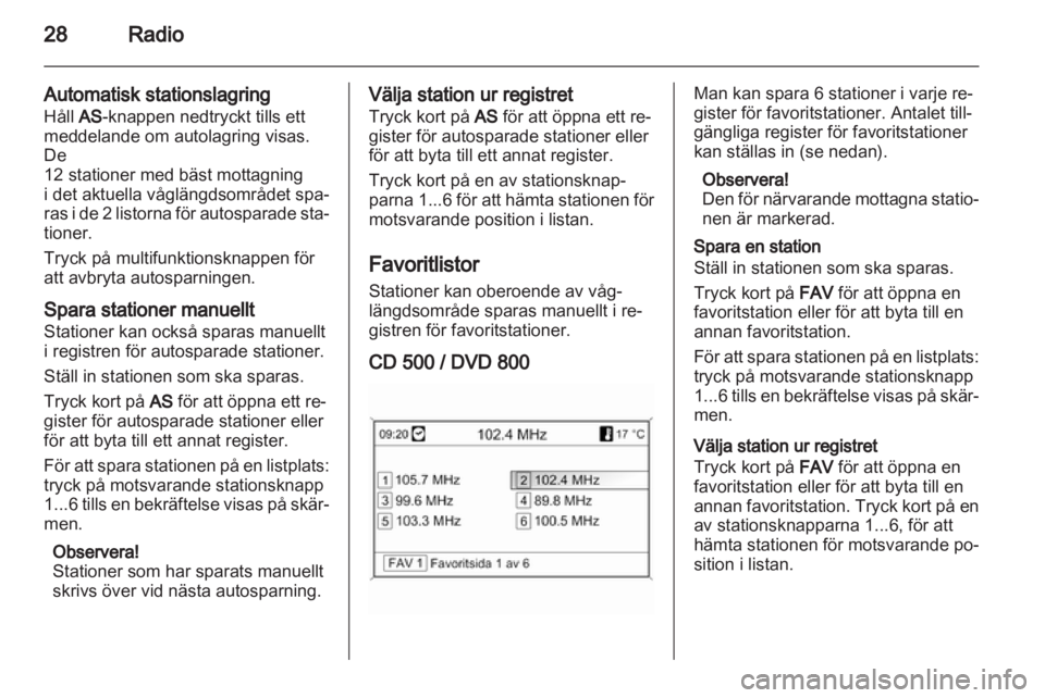 OPEL INSIGNIA 2010.5 Handbok för infotainmentsystem OPEL INSIGNIA 2010.5 Handbok för infotainmentsystem