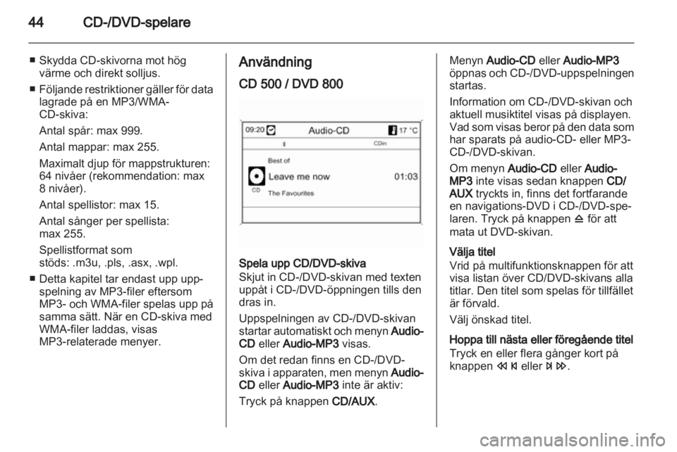 OPEL INSIGNIA 2010.5  Handbok för infotainmentsystem 