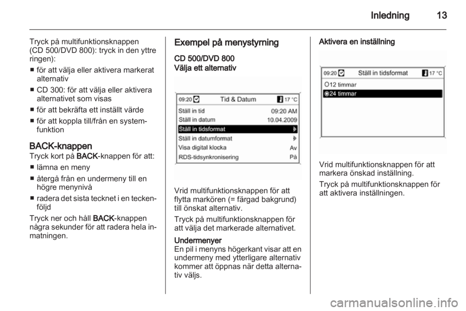 OPEL INSIGNIA 2011  Handbok för infotainmentsystem 