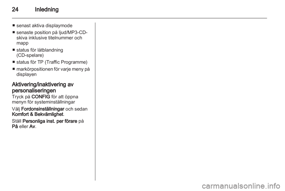 OPEL INSIGNIA 2011 Handbok för infotainmentsystem OPEL INSIGNIA 2011 Handbok för infotainmentsystem