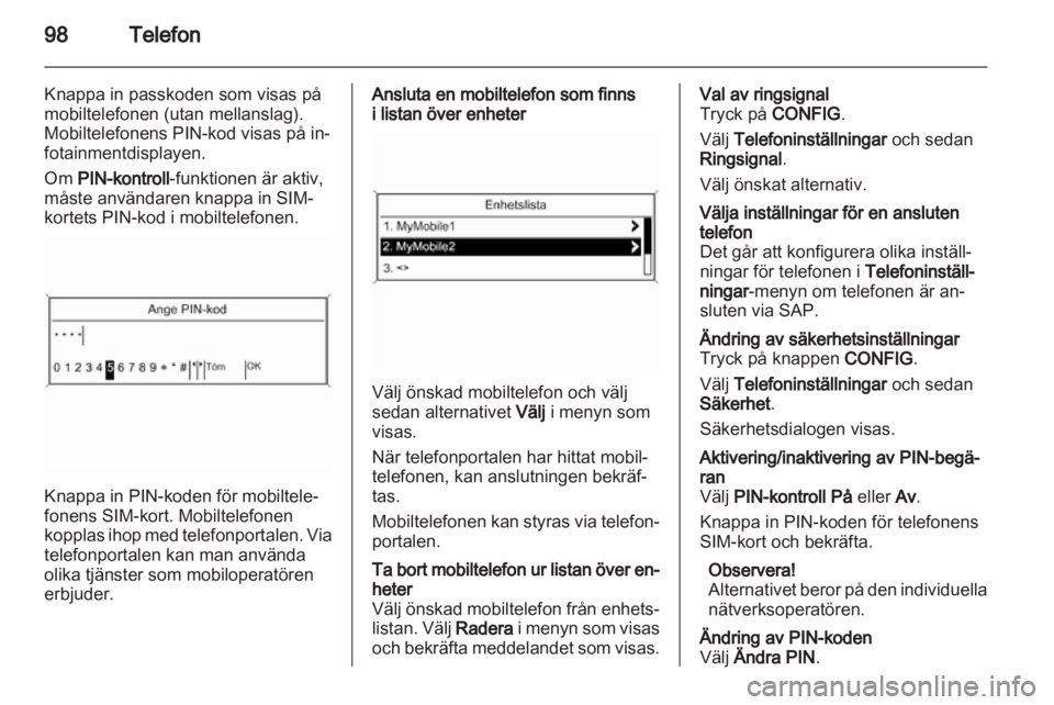 OPEL INSIGNIA 2011  Handbok för infotainmentsystem 
