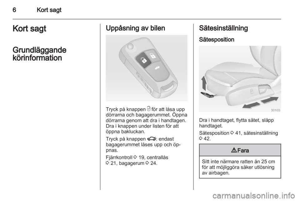 OPEL INSIGNIA 2012.5  Instruktionsbok 