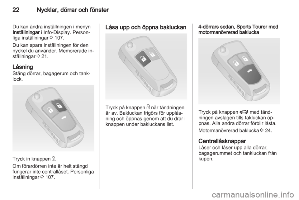 OPEL INSIGNIA 2013.5  Instruktionsbok 