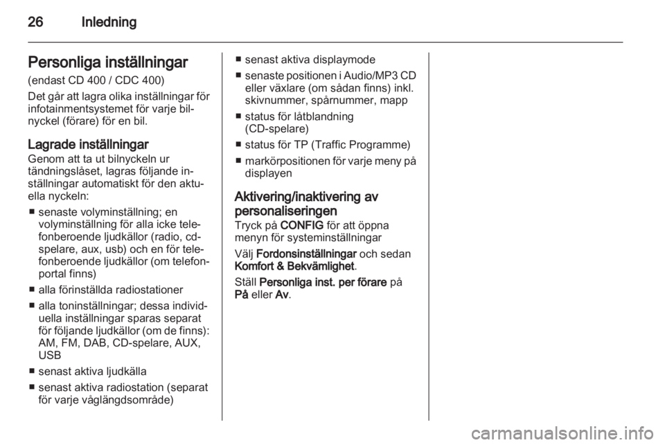 OPEL MERIVA 2011  Handbok för infotainmentsystem 