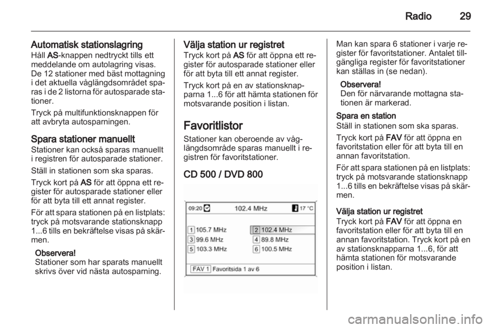 OPEL MERIVA 2011  Handbok för infotainmentsystem 