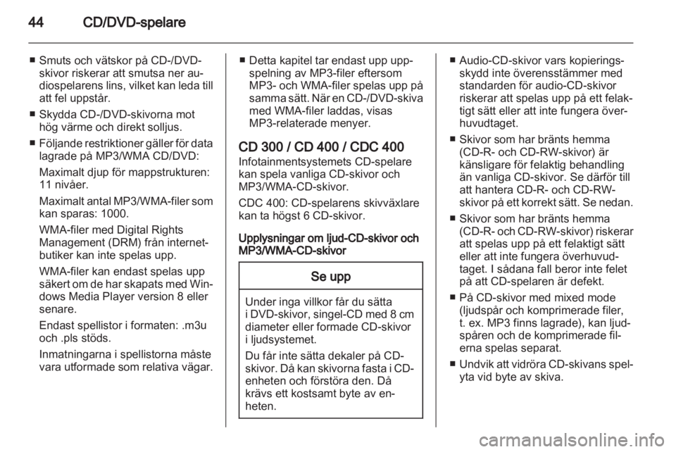 OPEL MERIVA 2011  Handbok för infotainmentsystem 