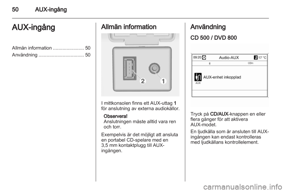 OPEL MERIVA 2011  Handbok för infotainmentsystem 