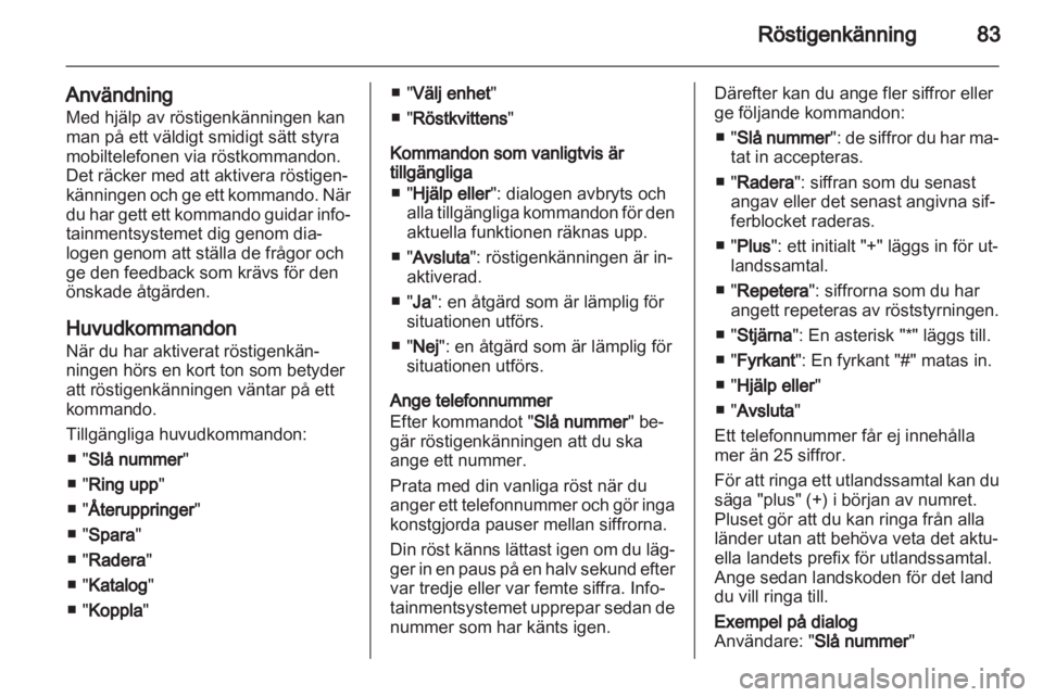 OPEL MERIVA 2011  Handbok för infotainmentsystem 