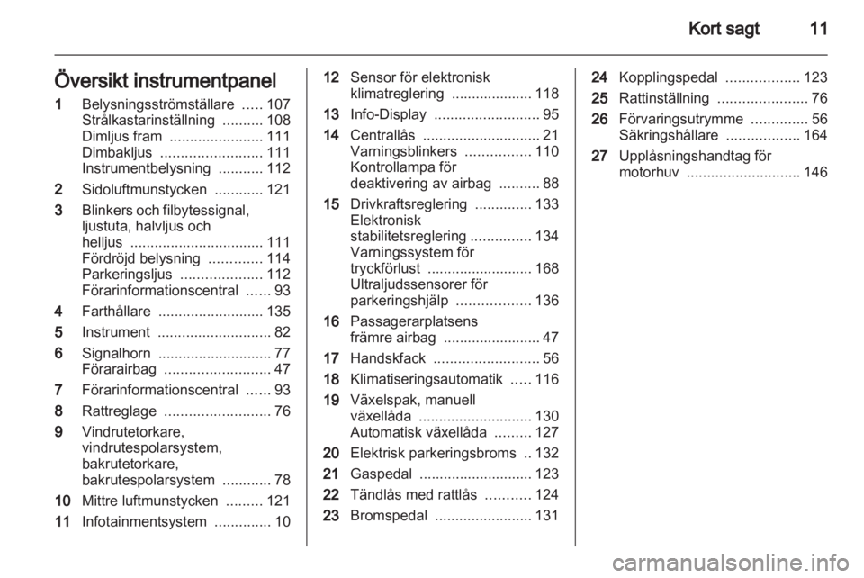 OPEL MERIVA 2011  Instruktionsbok 