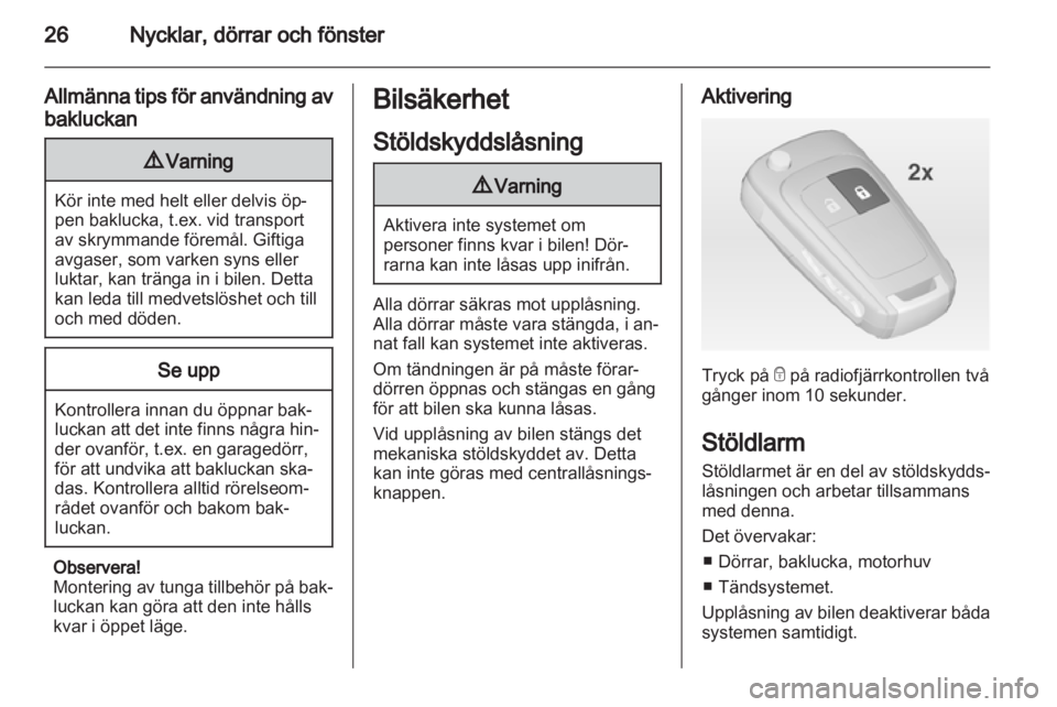 OPEL MERIVA 2011  Instruktionsbok 