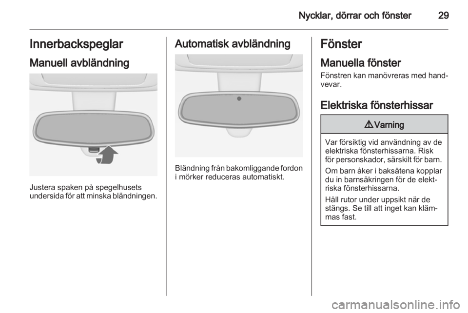 OPEL MERIVA 2011  Instruktionsbok 