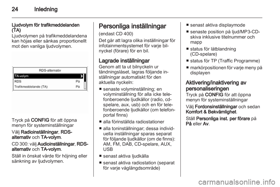 OPEL MERIVA 2011.25  Handbok för infotainmentsystem 